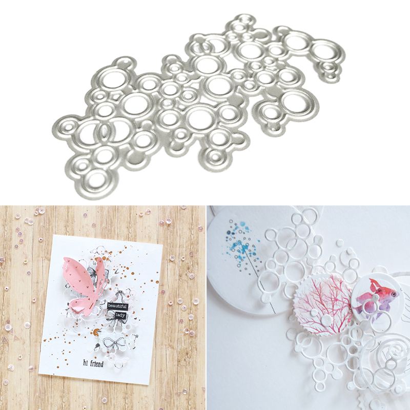 Khuôn Cắt Giấy Làm Từ Kim Loại Hình Tròn In Chữ Trang Trí Scrapbook