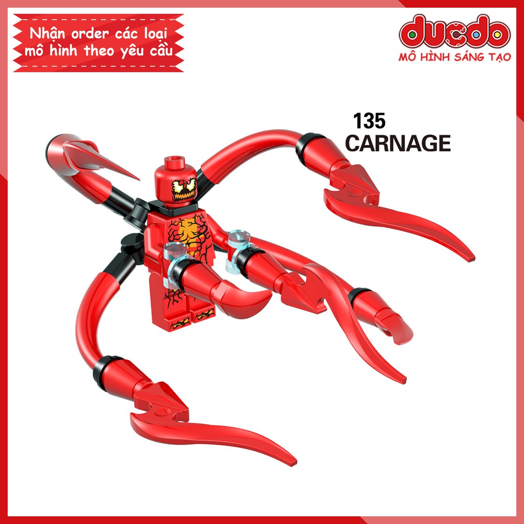 Minifigures quái nhân Carnage siêu chất - Đồ chơi Lắp ghép Xếp hình Mini SuperHero Iron Man Eagle 135