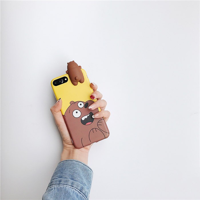 Ốp thú leo Silicon hình gấu ngộ nghĩnh cho iPhone 6 / 6s / 6Plus / 6sPlus / 7 / 7Plus / 8 / 8Plus / X / XS - b14