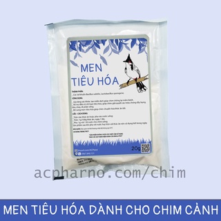 Men Tiêu Hóa Dành Cho Chim Cảnh 20g - Cu gáy, chào mào, khướu, vẹt, chích chòe, họa mi, săn mồi - Giúp ăn khỏe