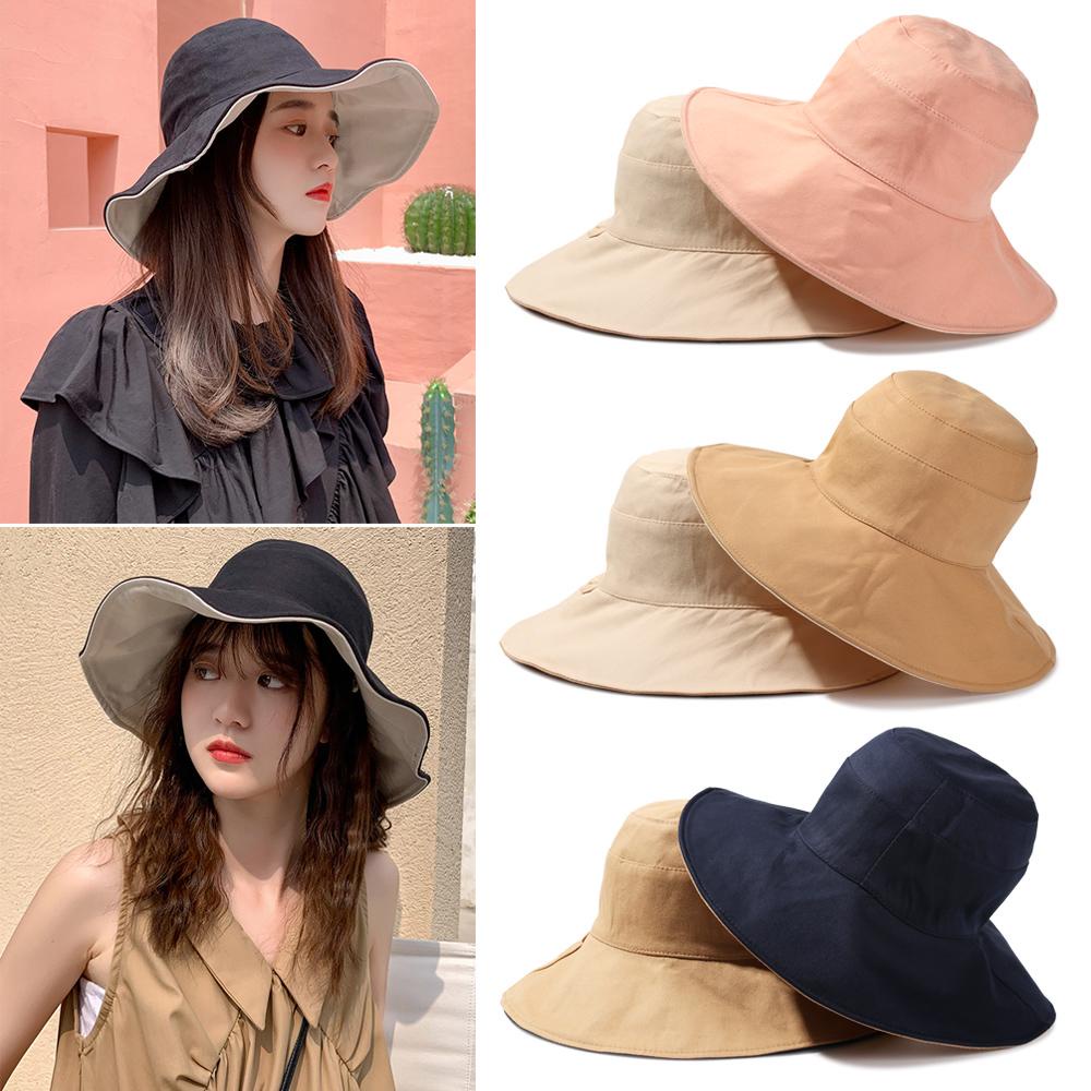 Nón Tai Bèo Rộng Vành Hai Mặt Chống Tia UV Thời Trang Xuân Hè Cho Nữ