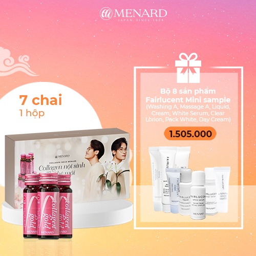 Collagen Gold MENARD 7 chai x 30ml + Tặng bộ dưỡng trắng Fairlucent Trial Kit