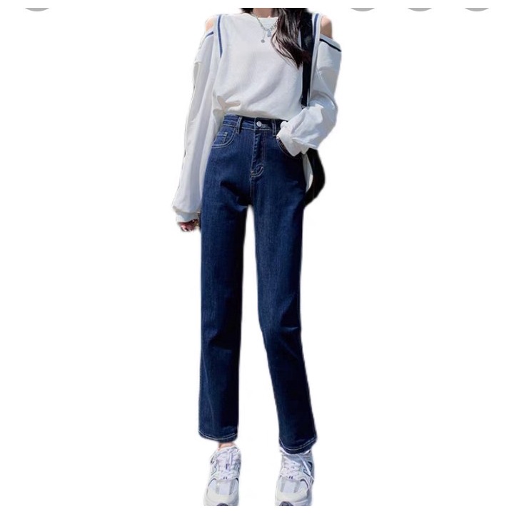 Quần jean bò ống rộng suông xuông nữ jeans cạp cao phong cách Hàn Quốc sành điệu style năm 2022 HoHaJean22 | BigBuy360 - bigbuy360.vn