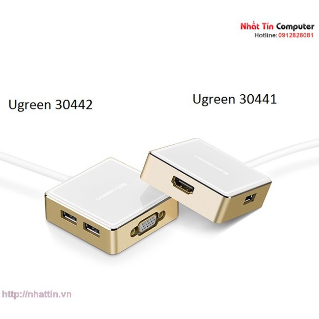 Cáp USB type C to VGA + Hub USB 2.0 & 3.0 hỗ trợ sạc Macbook chính hãng Ugreen 30442