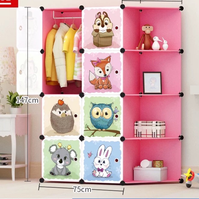 TỦ NHƯA GHÉP 8 ô kèm 4 góc siêu tiện ích. Thân sâu 47cm. Tặng kèm 1 treo đồ.