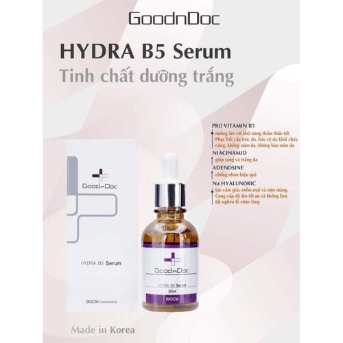 Tinh chất GoodnDoc Hydra B5 Serum phục hồi da, Dưỡng ẩm, chống lão hóa và làm sáng da hiệu quả