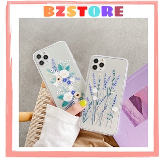 Ốp lưng iPhone Hình Hoa Cỏ siêu trong không ngả màu dành cho iphone 7 8 PLUS X SX 11 12 Promax