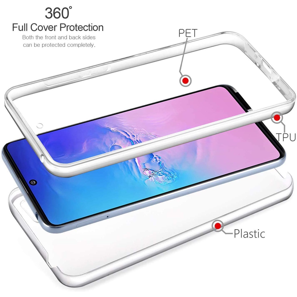 Topewon Ốp điện thoại chống sốc 360 độ Samsung Galaxy Note 20 Ultra 8 9 10 S10 S20 Plus A51 A71 A10 A30 A50 A70