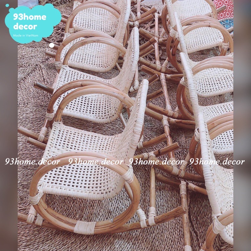Ghế mây thư giãn, ghế decor bập bênh/ sò cho bé chất liệu mây tự nhiên