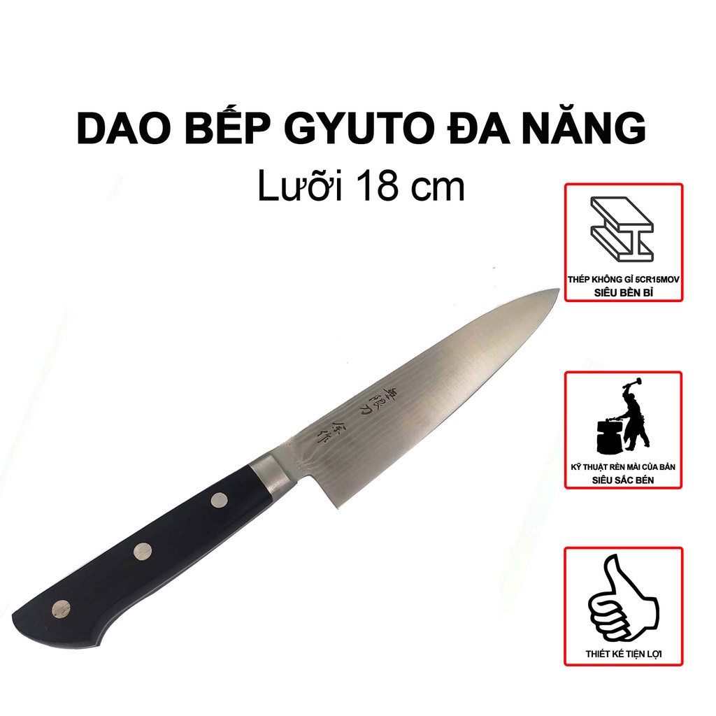 Dao làm cá Gyuto Nhật Bản cao cấp Super Chef lưỡi 18cm Công nghệ của Nhật Bản Dao-C