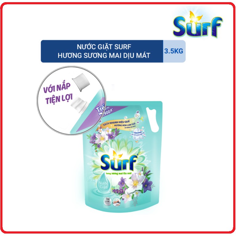 Nước Giặt SURF Túi 3,5Kg/3,1Kg