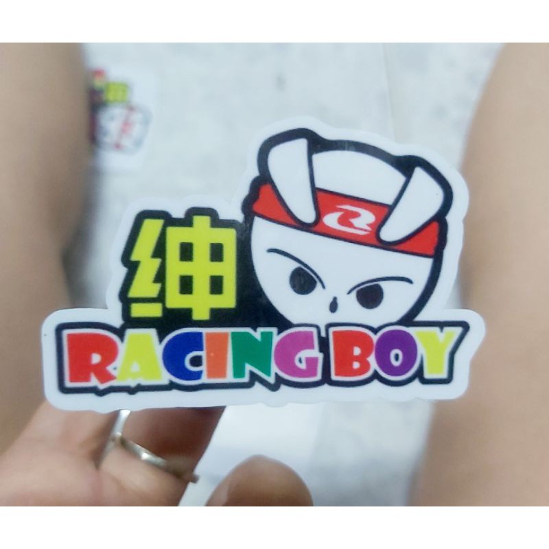 Tem Decal RacingBoy Mới Dán Xe, Nón 4cm x 7cm