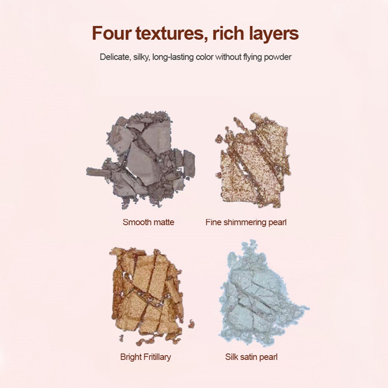 Bảng Phấn Mắt 4 Màu Sắc Hiệu Ứng Lì / Ánh Ngọc Trai Chống Nước Chống Mồ Hôi Bền Màu Dài Lâu