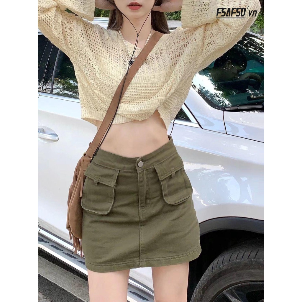 Chân Váy Chữ A Lưng Cao Thời Trang Mùa Hè Dành Cho Nữ