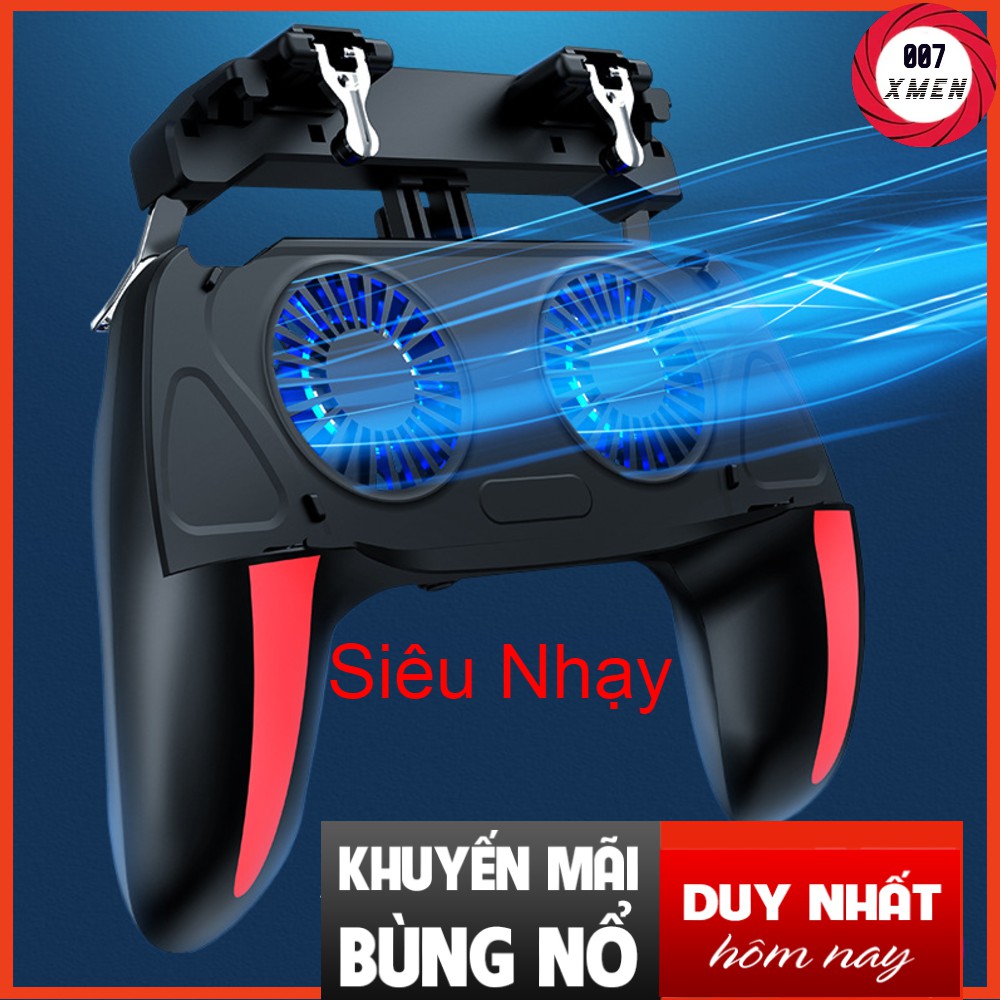 [ FREE SHIP ] Tay cầm chơi game PUBG/FF/ROS Double Fan tích hợp sạc dự phòng 5000mAh