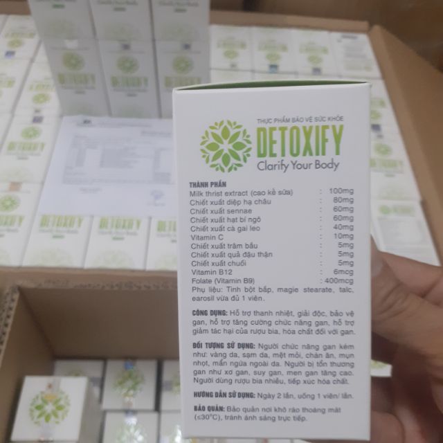 1 hộp DETOXITY Clarity Your Body 30 viên hãng Mediworld, giá 199.000 đồng, sản phẩm không thể thiếu trong spa và VTM.