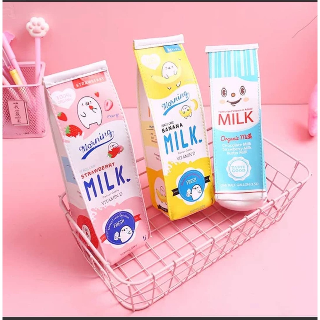 Hộp bút hình hộp sữa  to nhiều màu  sắc cute dễ thương