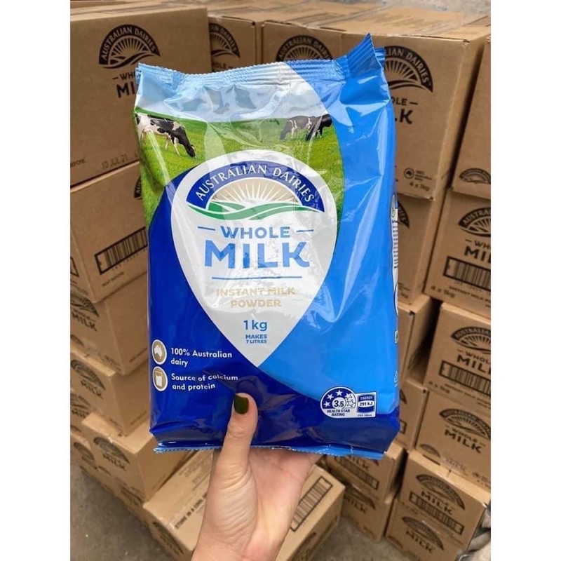 Sữa tươi dang bột Whole Milk Australia Dảiies 1kg của Úc - ALISA