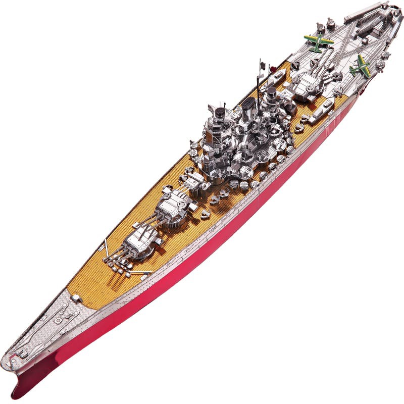 Mô Hình 3D Kim Loại Tự Lắp Ráp Tàu Chiến Piececool Nagato Yamato Bismarck HMS POW CV-16 CVN-65 Kongou Fuso Pyotr Velikiy