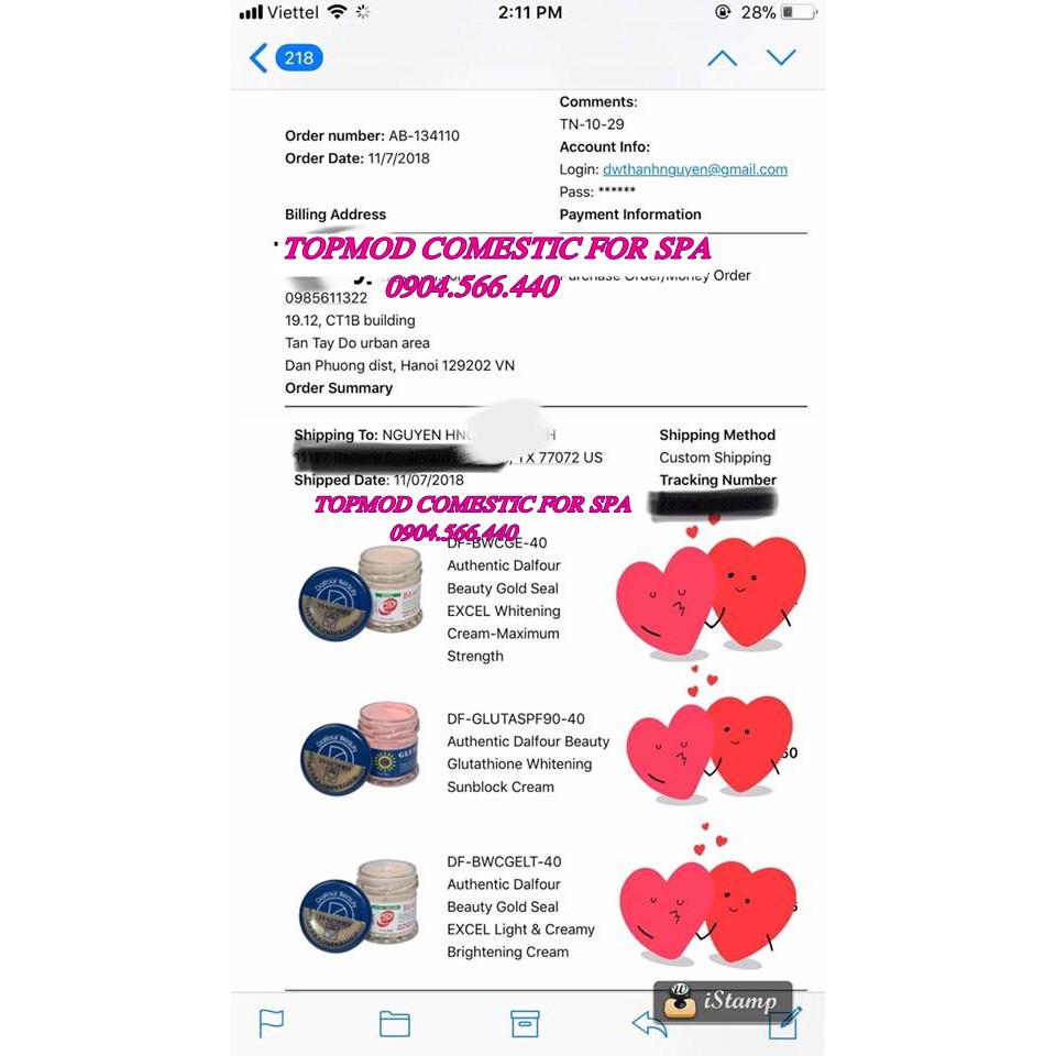 Chuẩn Bill Kem Pháp Xuất Mỹ Dalfour Beauty Ban Đêm/Ban Ngày | BigBuy360 - bigbuy360.vn