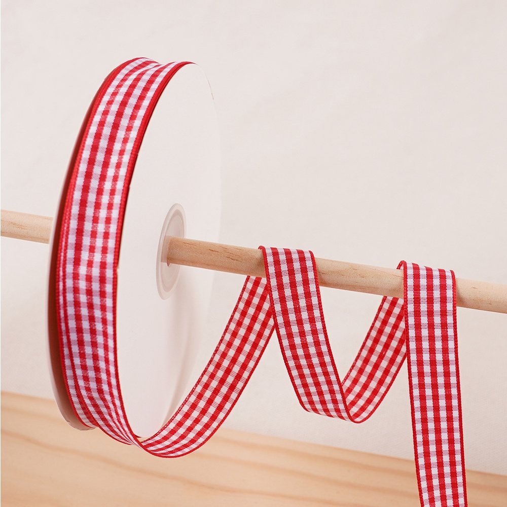 Ruy Băng Kẻ Sọc Đỏ Anh Handmade DIY Phụ Kiện Tóc Hoa Quà Tặng Nướng Bánh Gói Nơ Ruy Băng