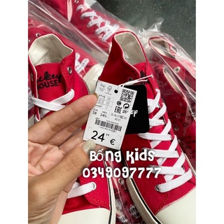 Giày Sneakers Cao Cổ Nữ Mickey Đỏ Lefties