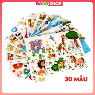 Bảng Ghép Hình Núm Gỗ Chữ Cái Tiếng Anh Bằng Gỗ Cho bé Đồ chơi gỗ xếp hình 30 chủ đề Giáo dục sớm cho bé học nhận biết