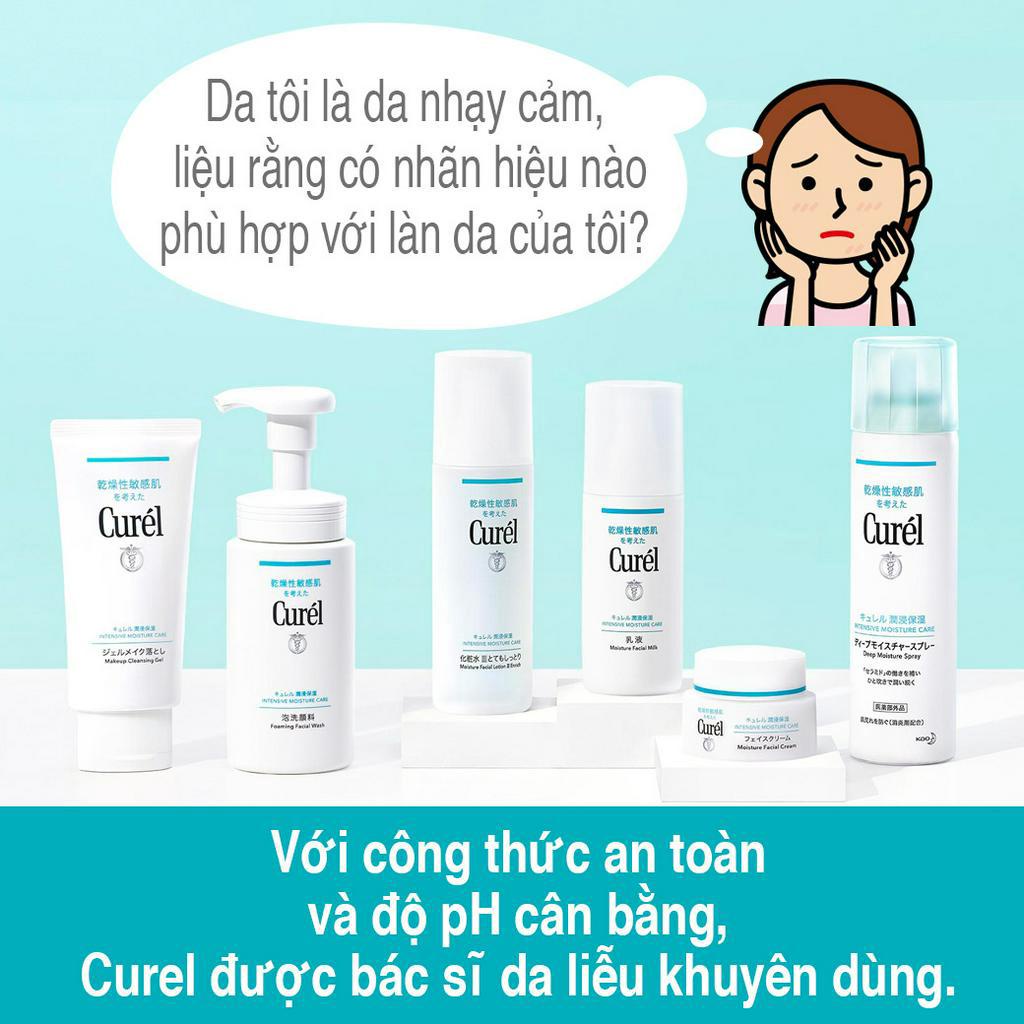 CUREL Sữa Rửa Mặt Dưỡng Ẩm 150ml Thương Hiệu Kerun Nhật Bản