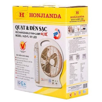 QUẠT SẠC KIÊM ĐÈN SẠC HONJIANDA HJD- FL101 LED