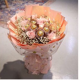Quà Valentine, quà tặng 8/3 bó hoa sáp mix kẹo socola độc đáo ngọt ngào, tinh tế (hỏa tốc trong nội thành Hà Nội)