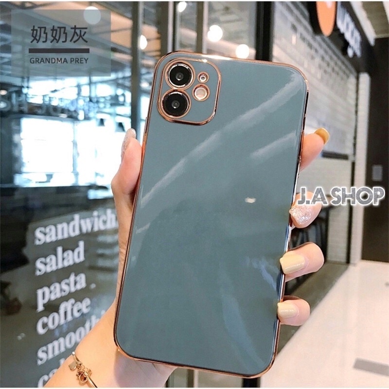 Ốp Lưng Dẻo Viền Vàng Sang Trọng cho iPhone 6/6s/6P/7/8/7plus/8P/x/xs/xs max/xr/11 pro/11 6.1'/11promax, 12, 12promax