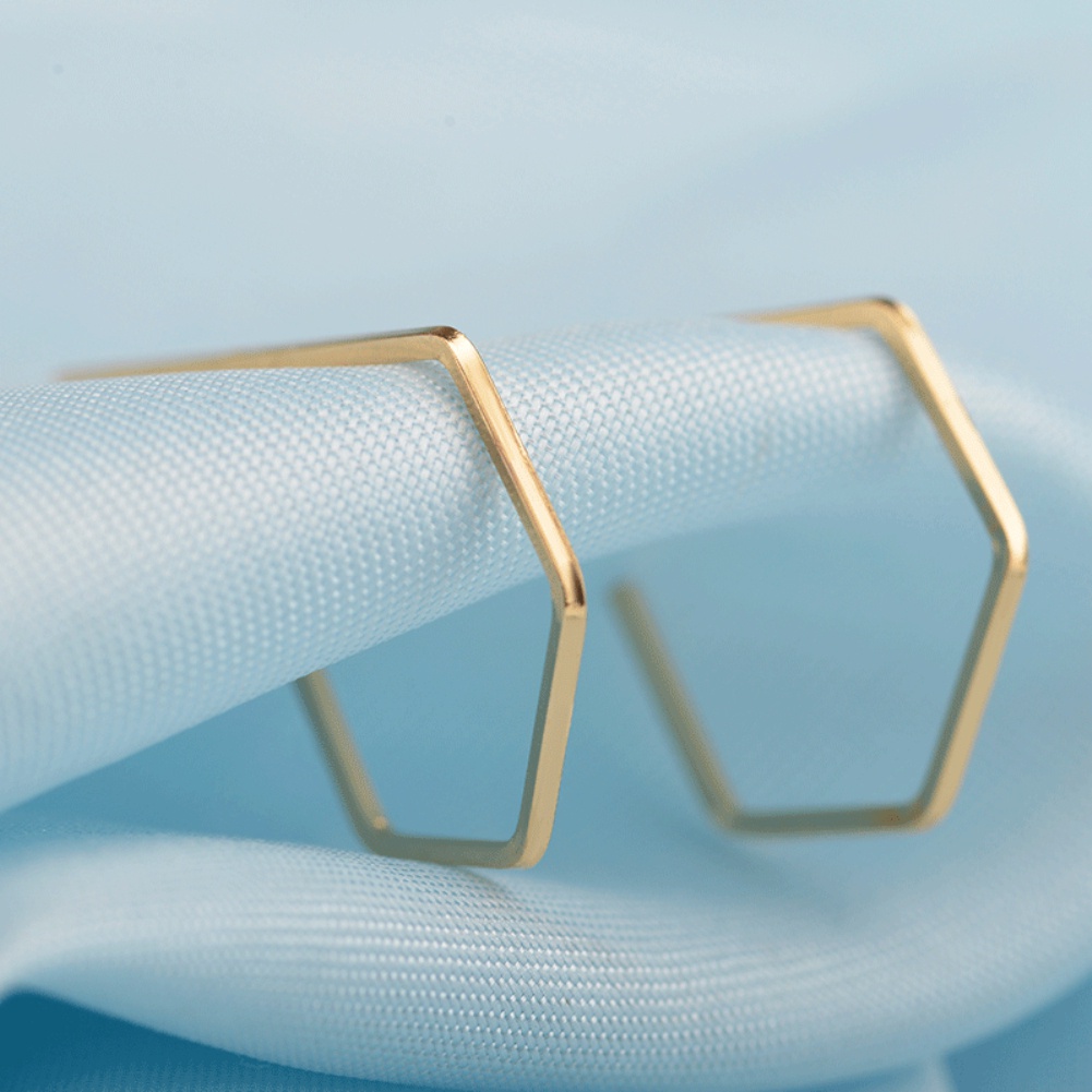 Đôi khuyên tai hợp kim kiểu hình học đơn giản trẻ trung cho nữ