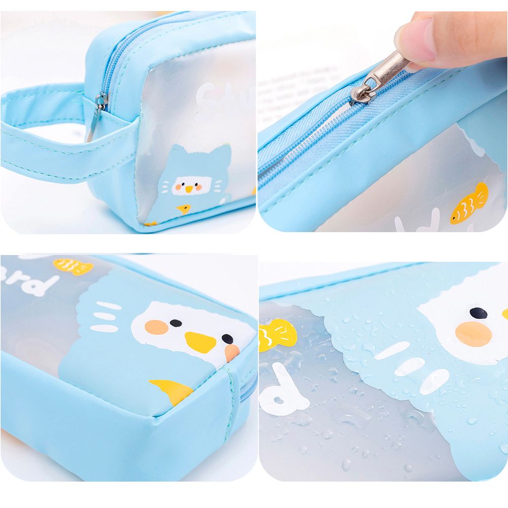 Túi Đựng Bút Trong Suốt Chống Nước Sức Chứa Lớn In Họa Tiết Hoạt Hình Nhiều Màu