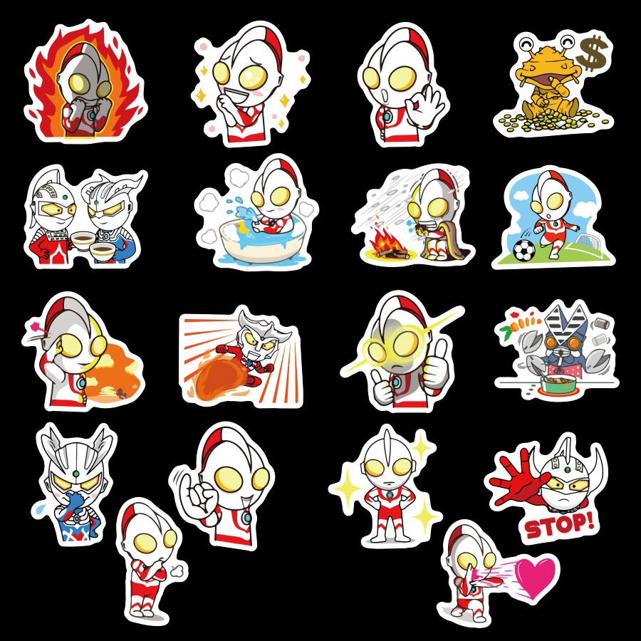 Set 50 miếng sticker hình UItraman dán trang trí chống thấm