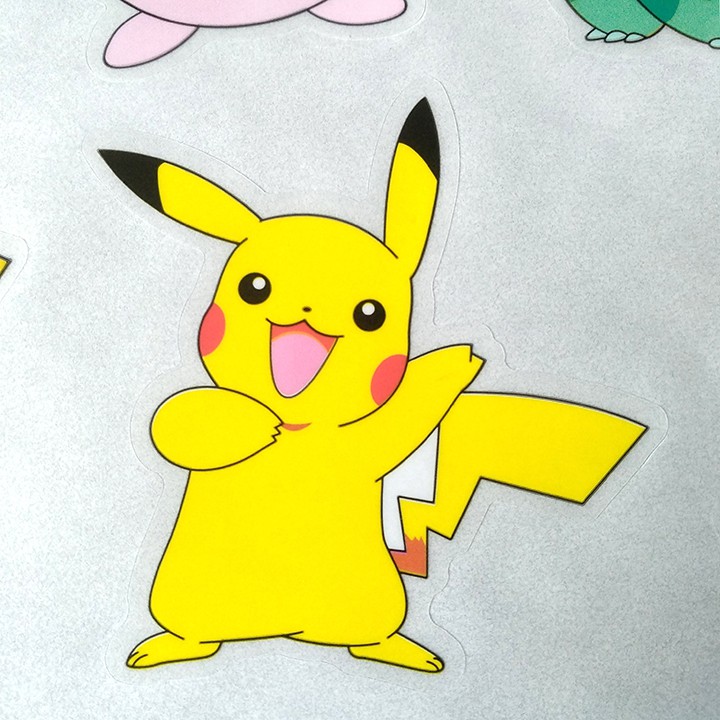 Tấm STICKER PVC dán trong suốt chủ đề POKEMON