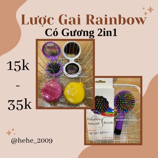 Lược gai rainbow hàn quốc có gương 2in1