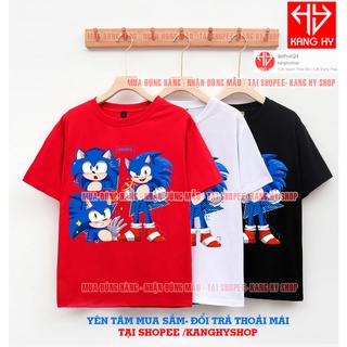 Áo Thun sonic nhím xanh tốc độ 3 Màu Cho bé trai bé gái đều mê đủ size Vải Mềm Mát F304