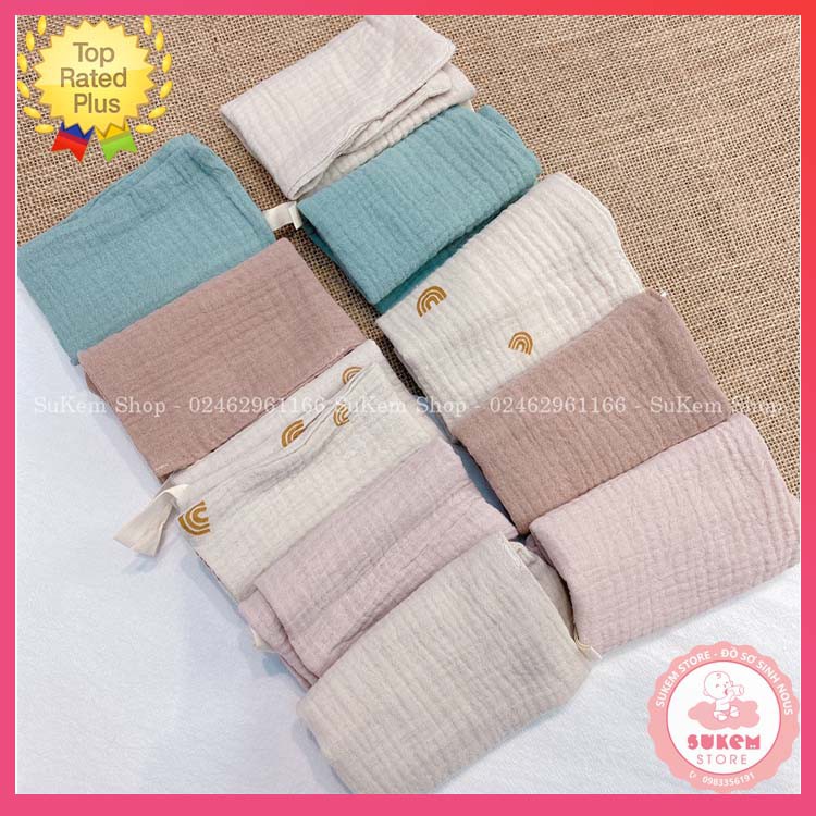 Set 5c Khăn Sữa Muslin 4 Lớp - Sợi Tre Siêu Mềm