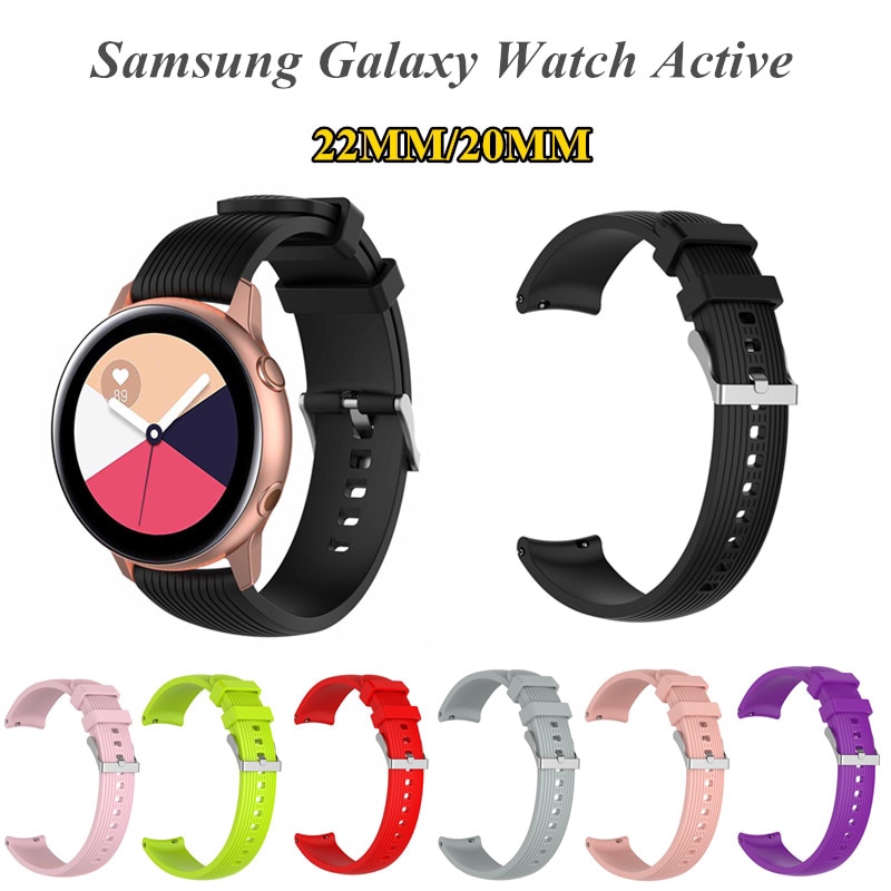 Dây Đeo Cao Su 20mm Cho Đồng Hồ Samsung Galaxy Watch Active 42mm