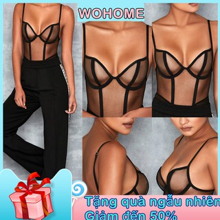 Jumpsuit Dây Mảnh Thiết Kế Xuyên Thấu Quyến Rũ Cho Phái Nữ
