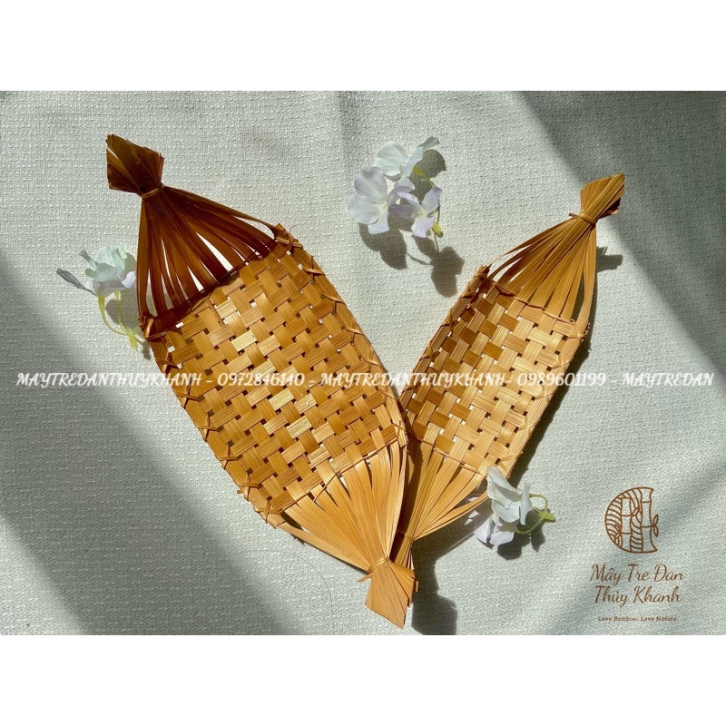 Thuyền tre đựng hoa quả đồ ăn chụp hình decor trang trí