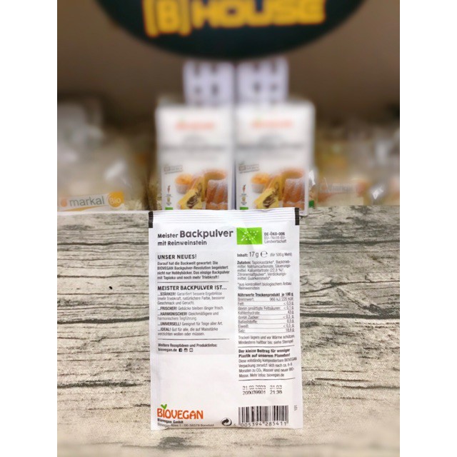 Bột Nở Hữu Cơ Cao Cấp Biovegan 17g