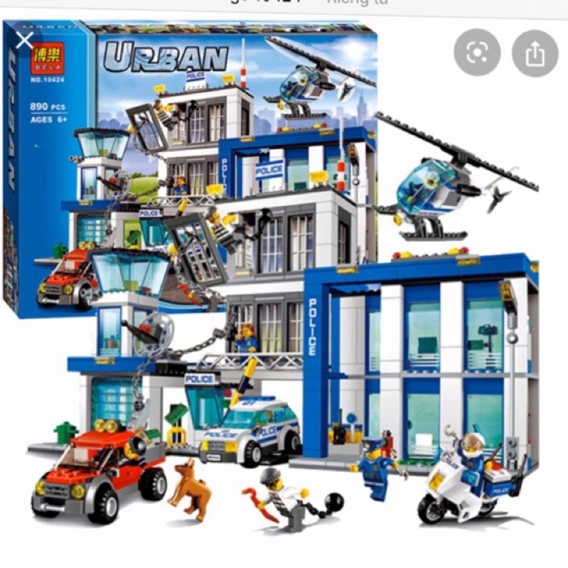 [Giá hủy diệt] Lắp ráp xếp hình Lego Cities Bela 10424: Trụ sở cảnh sát thành phố 860 mảnh