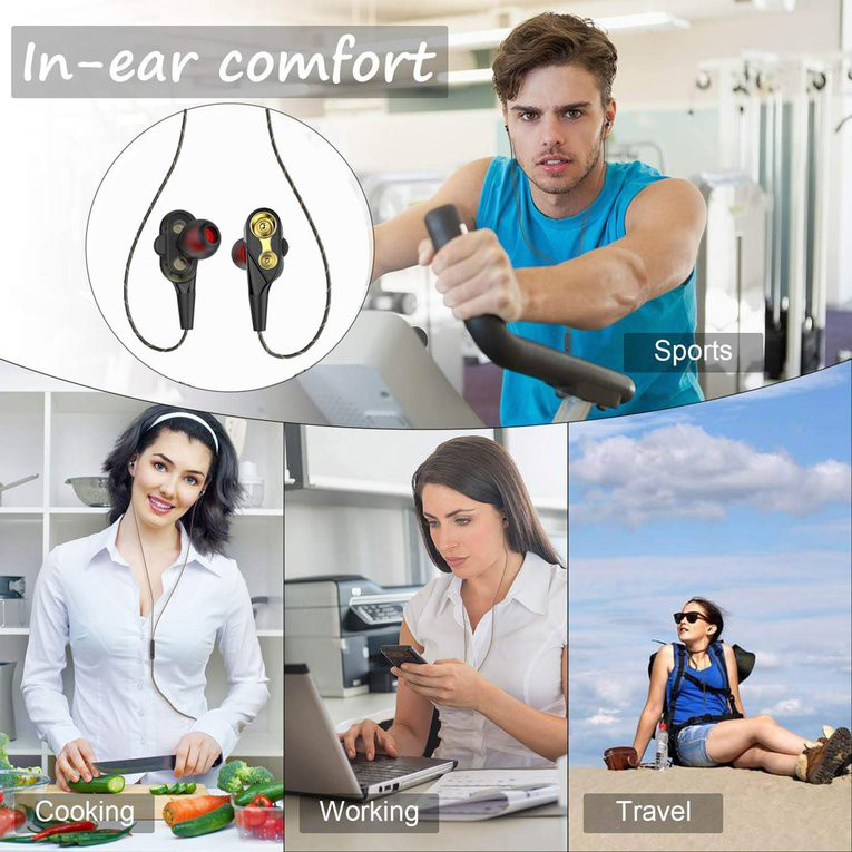 #cz In-Ear Double-Motion Headphones Sports Running Game Music Headphones Hifi