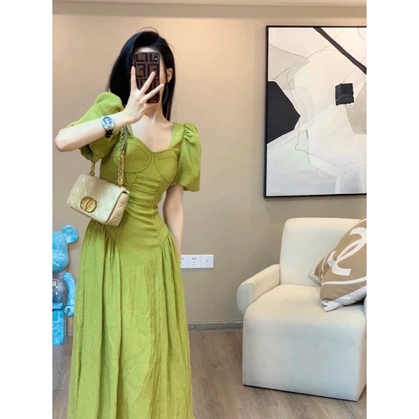 Váy tơ nhăn dáng dài đẹp