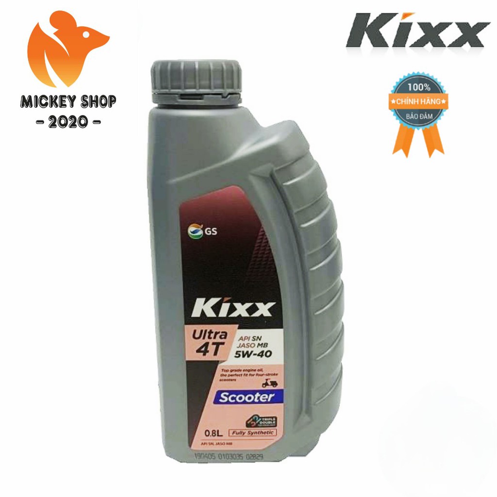 [NEW] Nhớt xe ga Kixx Ultra 4T API SN-JASO MB 5W-40 800mL Tổng hợp toàn phần- CHÍNH HÃNG