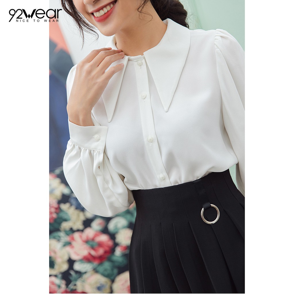 Áo sơ mi nữ dài tay cổ đức bản to 92WEAR ASW0831 | BigBuy360 - bigbuy360.vn