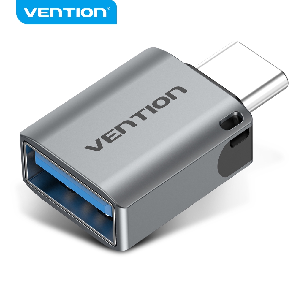 Đầu chuyển đổi Vention Type C sang USB 3.0 OTG 5Gbps 3A mạ niken có thể làm móc khóa dễ mang theo cho Laptop/điện thoại