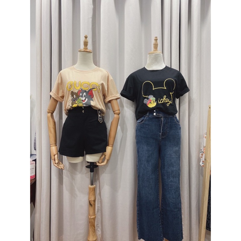 Áo phông form rộng túi zip