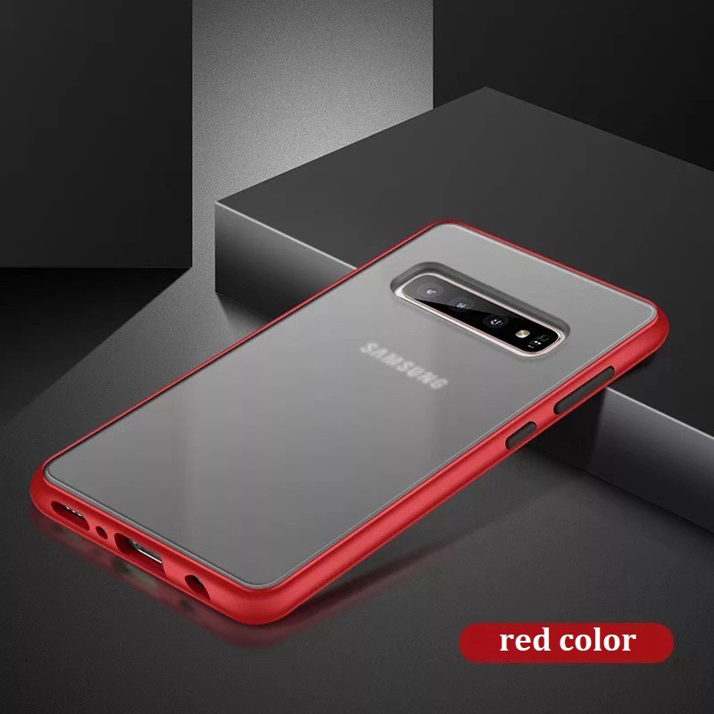 Ốp điện thoại trong nhám viền màu cho Samsung Galaxy S20 S20 Plus S20 Ultra Edge A70 A50 30 S8 S9 S10 Plus Note8